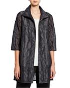 Equinox Geometric Jacquard 3/4-sleeve Topper Jacket