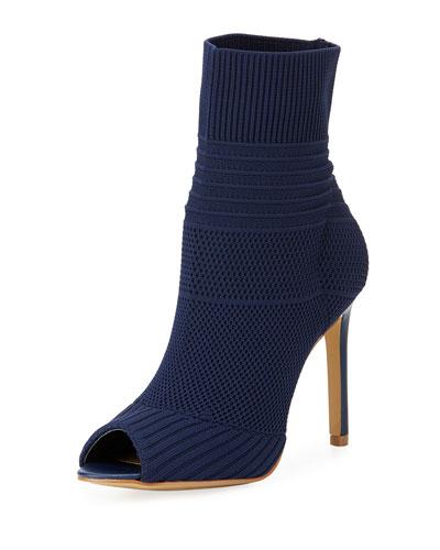 Irene Stretch-sock High Bootie, Dark Blue