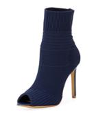 Irene Stretch-sock High Bootie, Dark Blue