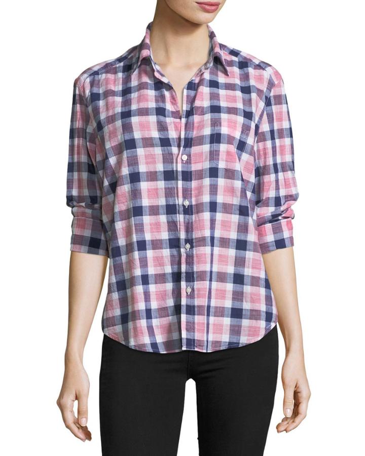 Eileen Check Button-front
