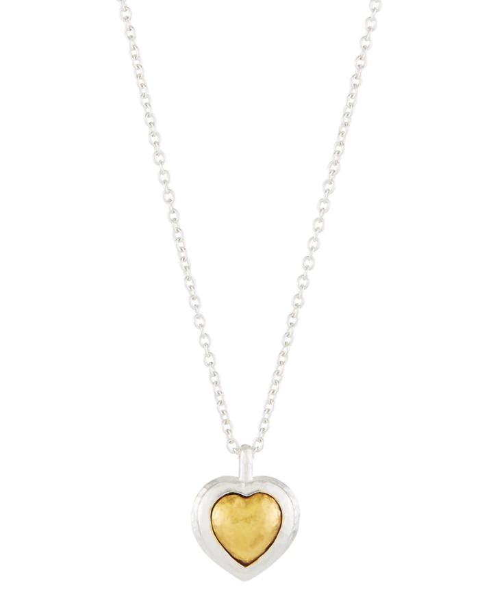 Romance Two-tone Heart Pendant Necklace