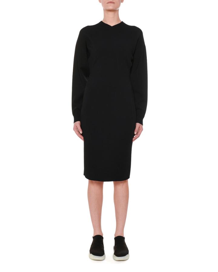 Long-sleeve Fitted Jersey Dress