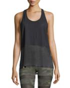Scoop-neck Racerback Performance Tank, Black