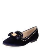 Tali Grand Bow Studded Velvet