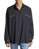 Men's Contrast-piping Oversized