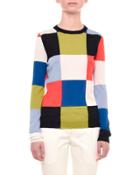 Long-sleeve Geometric-square Top,