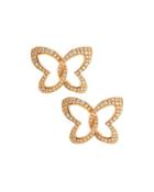 18k Rose Gold Pave Diamond Butterfly Earrings