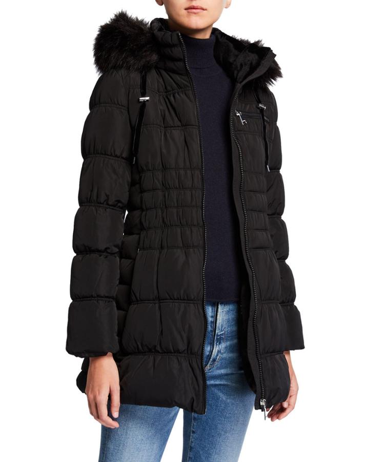 Faux-fur Hooded Puffer Coat