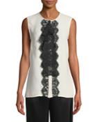 Sleeveless Silk Georgette Shell W/