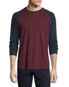 Long-sleeve Baseball T-shirt, Oxblood/coastal