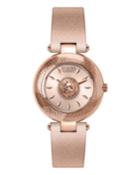 40mm Brick Lane Watch With Leather Strap, Rose Gold