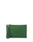 Lauren Merkin Small Leather Tassel Pouch Bag, Kelly Green, Women's