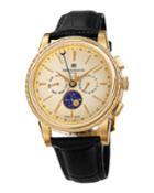 43mm Limited Edition Moonphase Watch, Black/gold