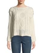 Cable-knit Sweater W/ Embellished
