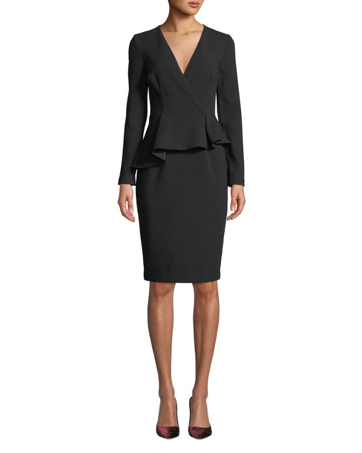 Jacquelyn Peplum Long-sleeve Dress