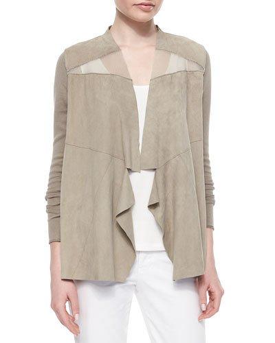 Sarena Suede-knit Combo Jacket