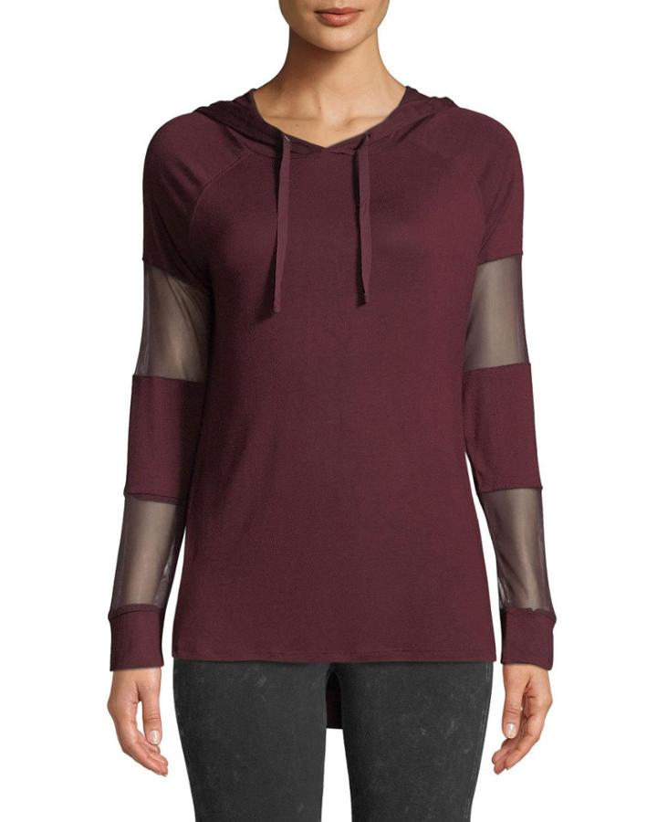 Mesh Cutout Hooded