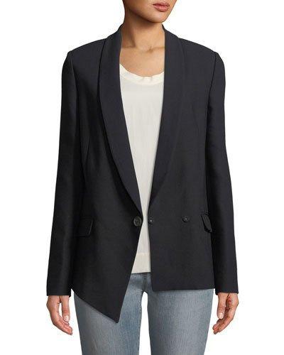 Wool Pointed-hem Blazer