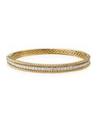 14k Two-tone Twisted Diamond Bangle Bracelet