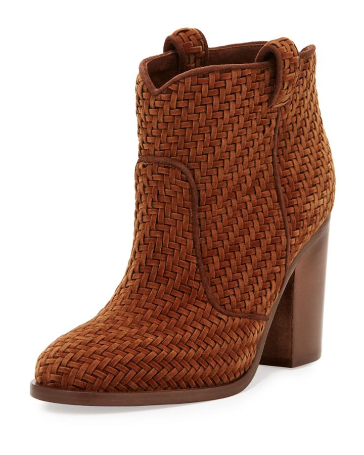 Nico Woven Velvet 95mm Bootie, Brown