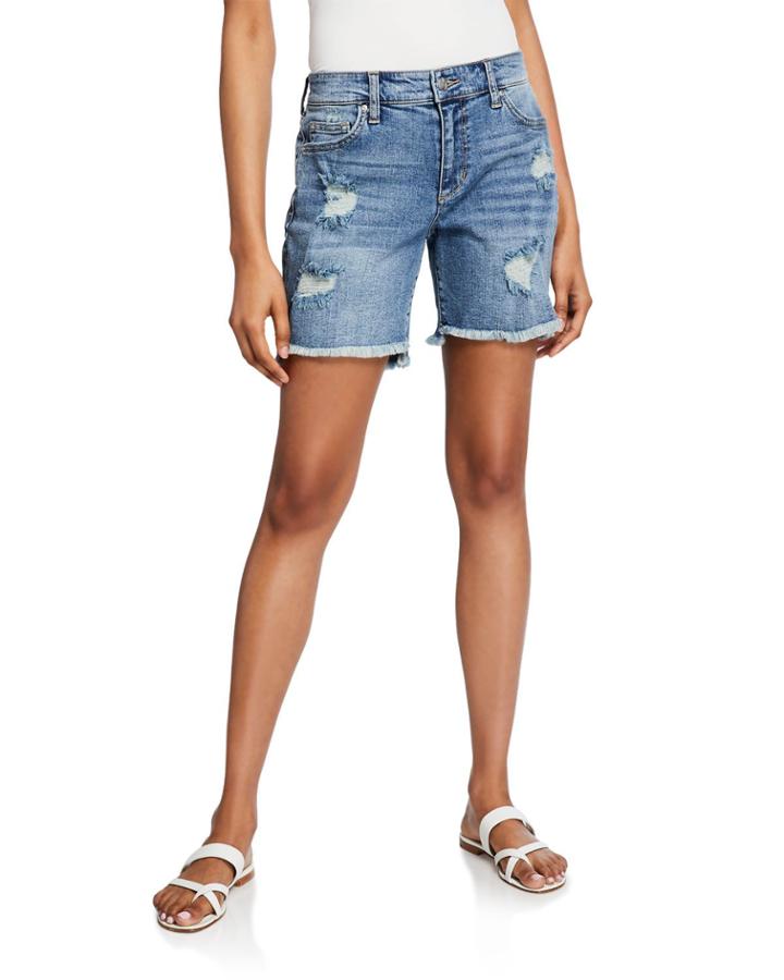 Bermuda Distressed High-low Frayed
