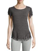 Crewneck Tank W/ Fringe Trim, Chalkboard