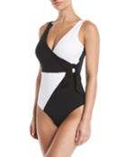 Classique Wrap Colorblock One-piece