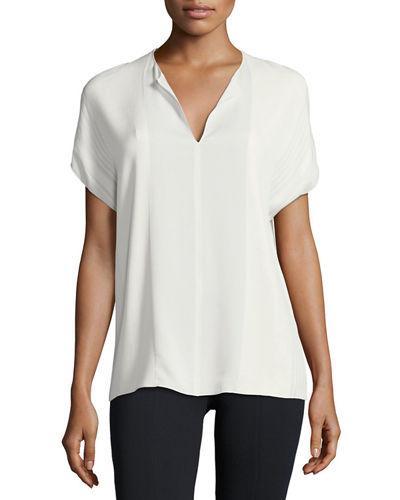 Pintuck Split-neck