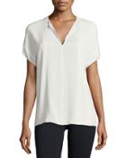 Pintuck Split-neck