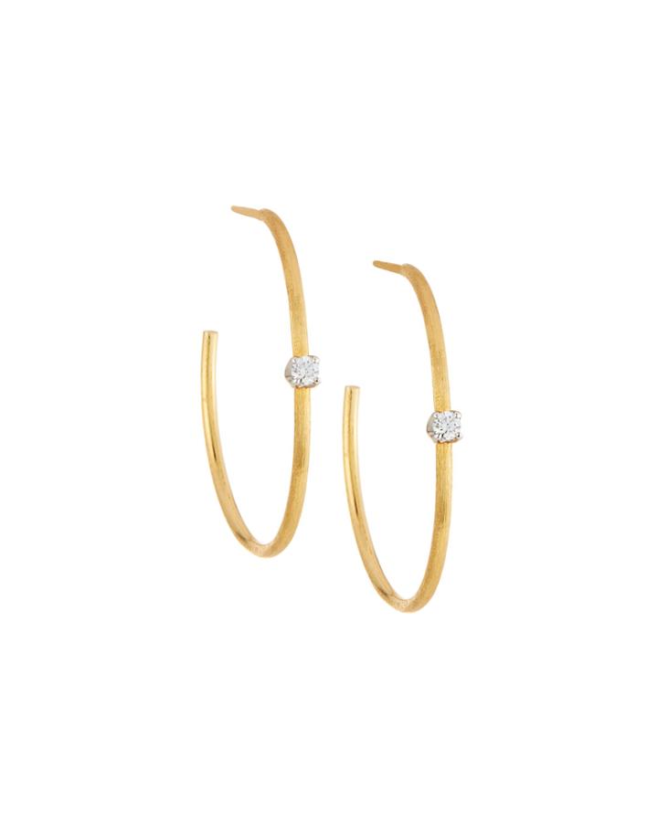 Luce 18k Gold Medium Diamond Hoop Earrings