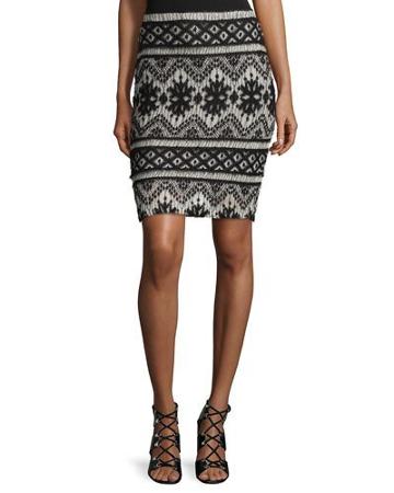Garzata Pencil Skirt, Black/white