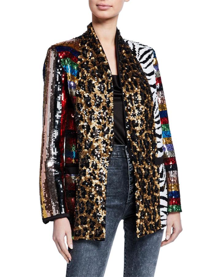 Kylie Sequin Shawl-collar Jacket