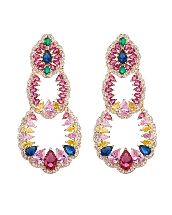 Candice Cubic Zirconia Tiered Earrings