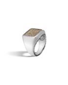 Men's Classic Chain Silver & 18k Gold Jawan Signet Ring,