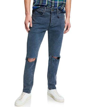 Men's Standard Issue Fit 1 Slim-skinny Jeans W/ Ripped Knees