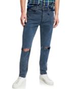 Men's Standard Issue Fit 1 Slim-skinny Jeans W/ Ripped Knees