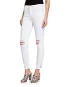 Le High Skinny Crop Destroyed Slit Rivet Jeans