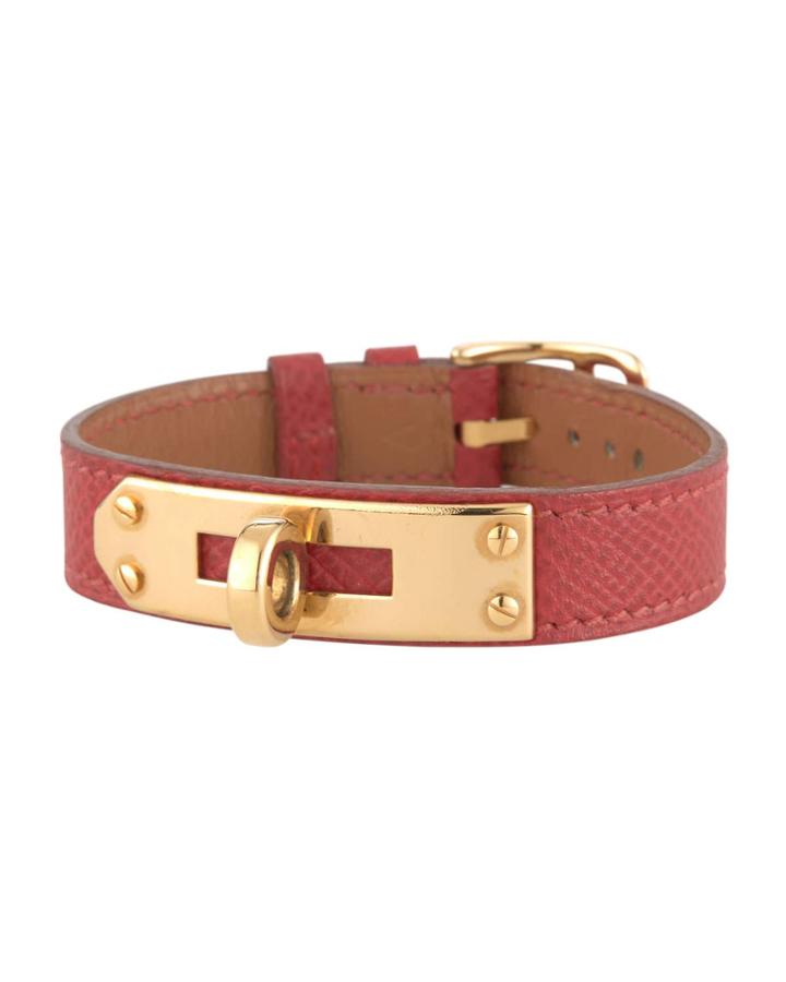 Estate Courchevel Kelly Leather Bracelet, Red