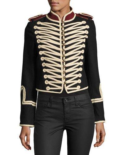 Twill Marching Band Jacket, Black