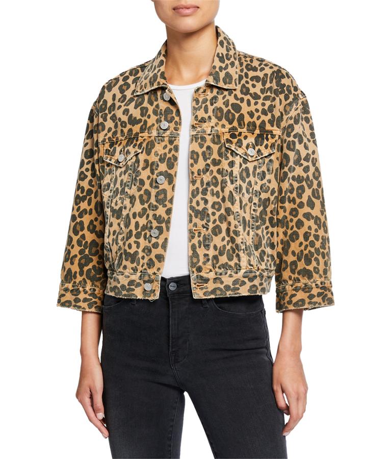 Lulu Cropped Leopard-print Jacket