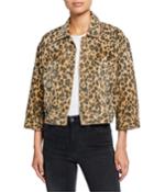Lulu Cropped Leopard-print Jacket