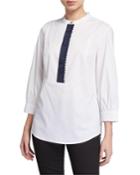 Contrast-trimmed Placket