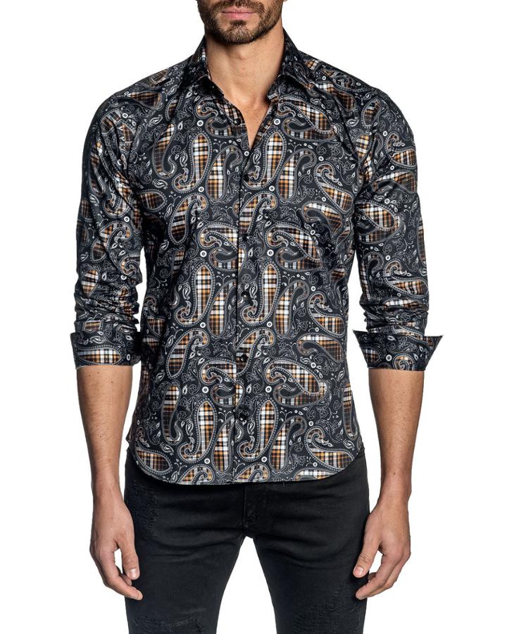 Men's Semi-fit Woven Paisley