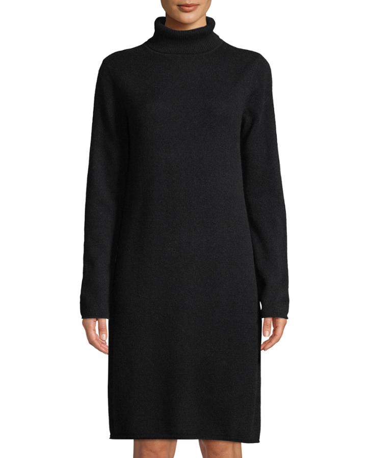 Cashmere Basic Turtleneck Dress