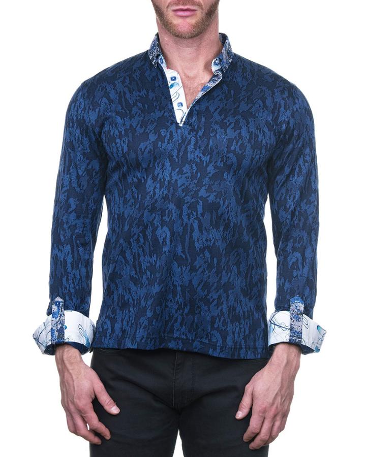 Men's Newton Polo Shirt - Camo Blue