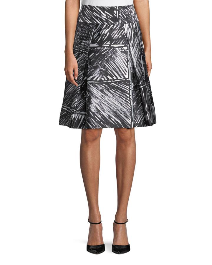 Scribbled-taffeta Modern Pleated