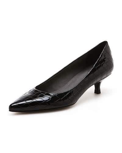 Poco Crocodile Embossed Kitten Heel Pump