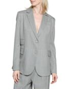 Patton Check Button-front Blazer