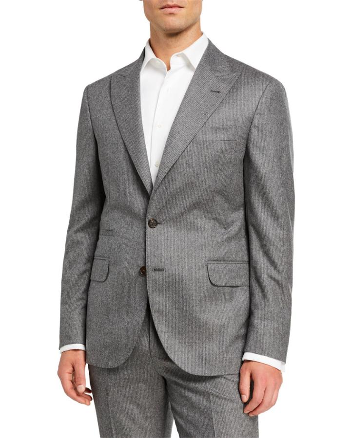 Men's Micro-stripe Flannel Two-piece
