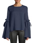 Crewneck Split Bell-sleeve Top
